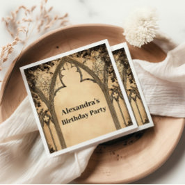 Gothic Arch Mitternachts-Geburtstag Serviette