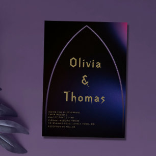 Gothic Arch Moody Modern Minimalist Script Wedding Einladung