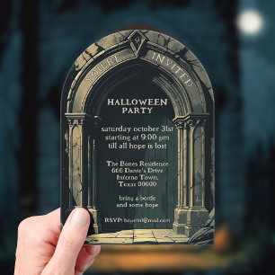 Gothic Archway Halloween-Party Akryllische Einladu Acryleinladungen
