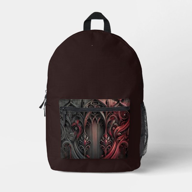 Gothic Art Black Backpack Bedruckter Rucksack (Vorderseite)