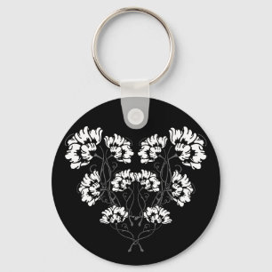 Gothic Art Nouveau Blumen Herz Schlüsselanhänger