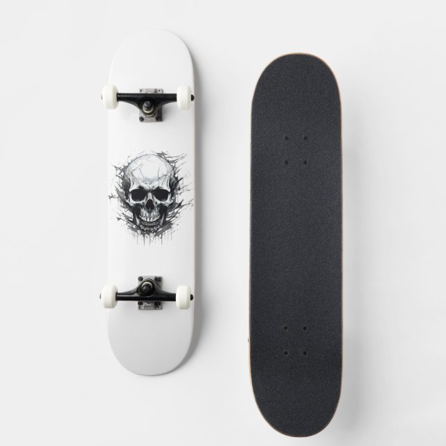Gothic Art Skull Skeleton Design Skateboard (Vorderseite)