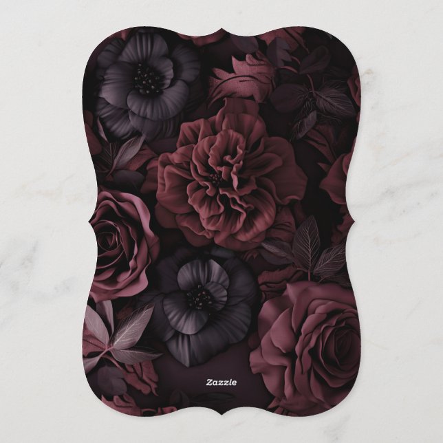 Gothic Aurelian Nightfall Wedding Invitation Einladung (Rückseite)