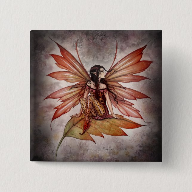 Gothic Autumn Fairy Button von Molly Harrison (Vorderseite)