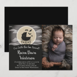Gothic Baby Carriage Halloween Geburtsankündigung Einladung