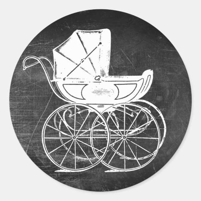 Gothic Baby Carriage Runder Aufkleber (Vorderseite)