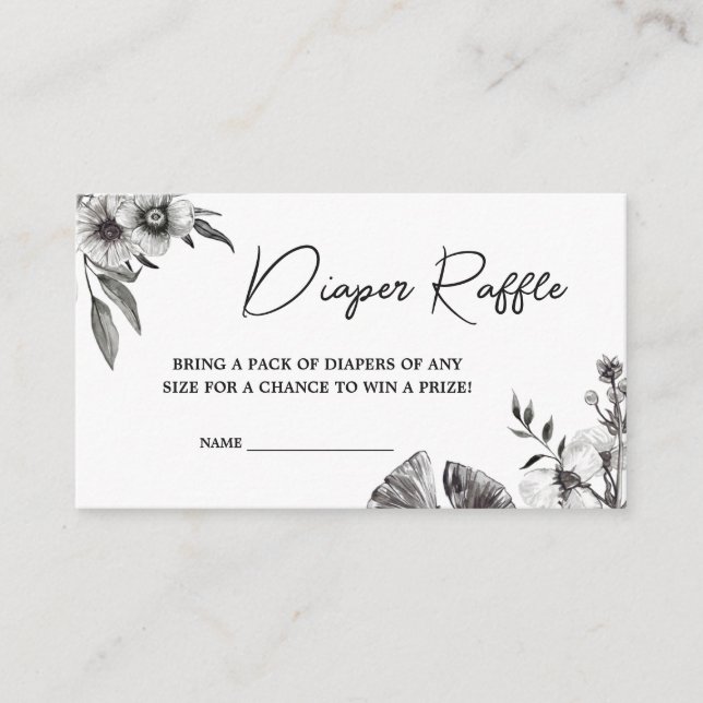 Gothic Baby Duwer Diaper Raffle Begleitkarte (Vorderseite)