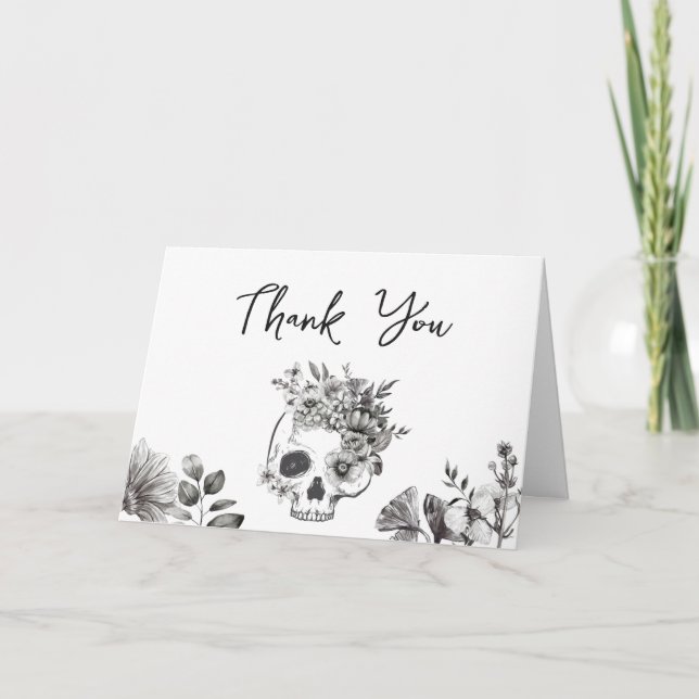 Gothic Baby Shower Dankeskarte (Vorderseite)