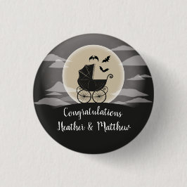Gothic Baby Shower Halloween Carriage Button
