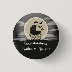 Gothic Baby Shower Halloween Carriage Button
