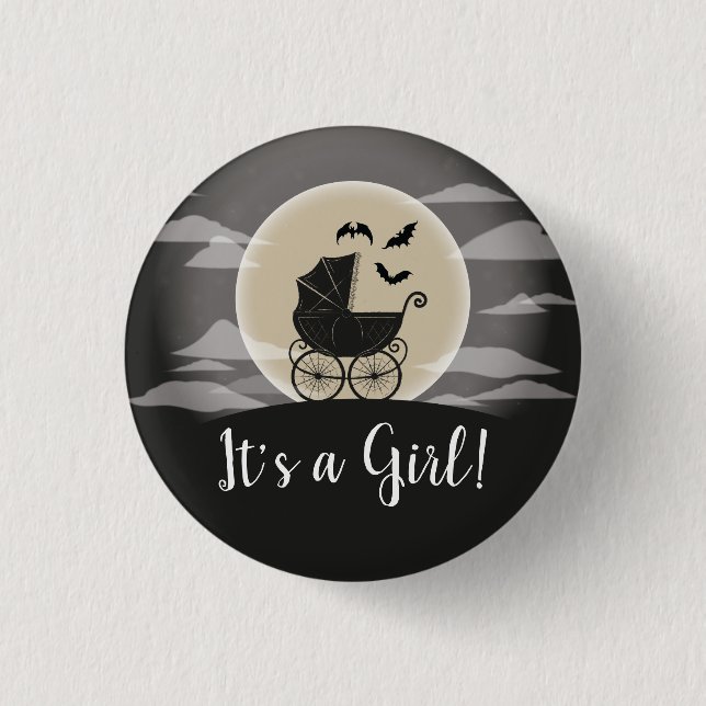 Gothic Baby Shower Halloween Carriage Button (Vorderseite)