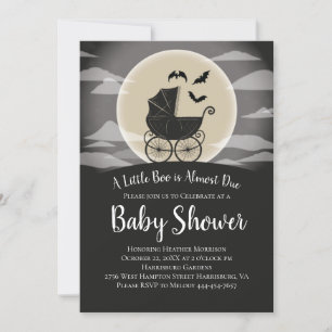 Gothic Baby Shower Halloween Carriage Einladung