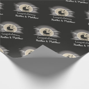 Gothic Baby Shower Halloween Carriage Geschenkpapier