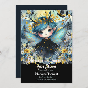 Gothic Baby Shower Niedlich Girl Moonlight Lullabi Einladung