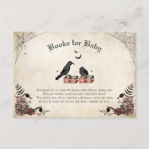 Gothic Babyparty Baby Schwarze Raben Bücher für Ba Begleitkarte