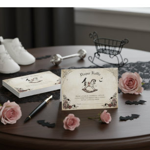Gothic Babyparty-Windel-Raffel-Beilagekarte Begleitkarte