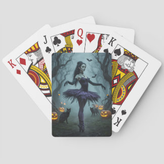 Gothic Ballerina in Haunted Forest Playing Cards Spielkarten