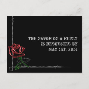 Gothic Barbed Wire and Rose Elegante UAWG Postkart Einladungspostkarte