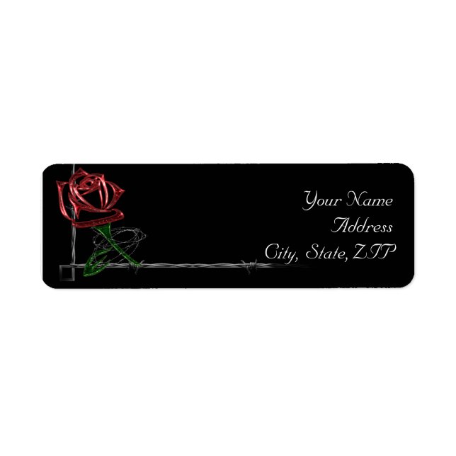 Gothic Barbed Wire and Rose Rücksendeadresse (Vorne)