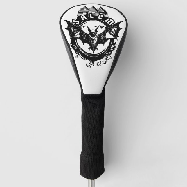 Gothic Bat and Salem Hexenhaus Golf Headcover (Vorderseite)