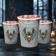 Gothic Bat Wedding Paper Cup