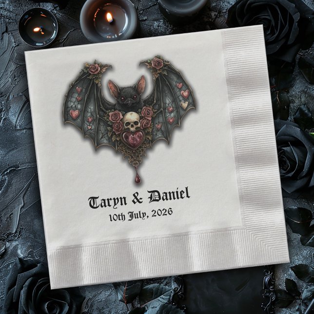 Gothic Bat Wedding Table Serviette (Von Creator hochgeladen)
