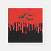 Gothic Bats & Red Dripping Blood Halloween-Party