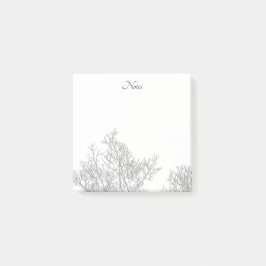 Gothic Baum Schwarz und Weiß Post-it Klebezettel