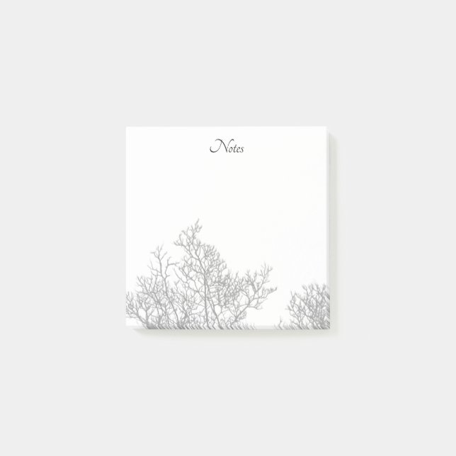 Gothic Baum Schwarz und Weiß Post-it Klebezettel (Vorderseite)