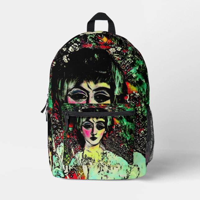 Gothic Beauty Portrait  Bedruckter Rucksack (Vorderseite)