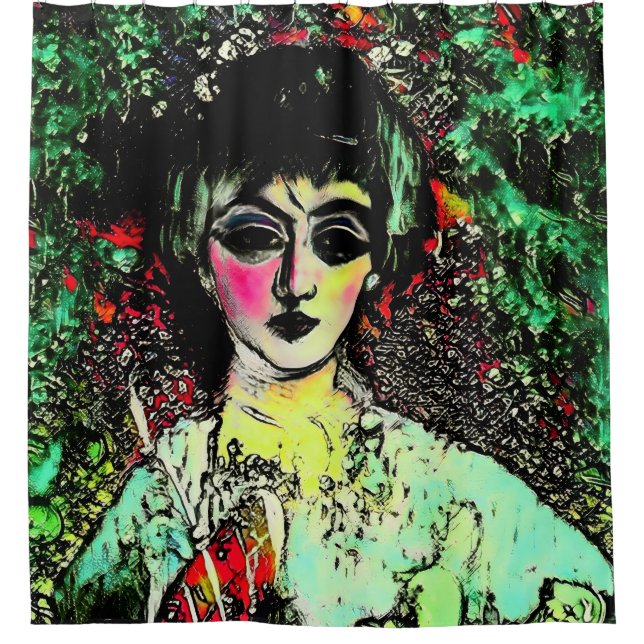 Gothic Beauty Portrait  Duschvorhang (Vorderseite)