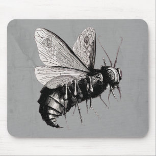 Gothic Bee Skull Wings Mousepad