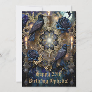 Gothic Birthday Card Blue Feiertagskarte