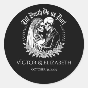 Gothic Bis Dass Der Tod Uns Scheidet Hochzeit Runder Aufkleber