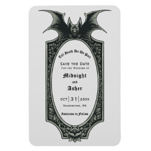 Gothic bis Tod machen uns Teil Bat Save the Date Magnet