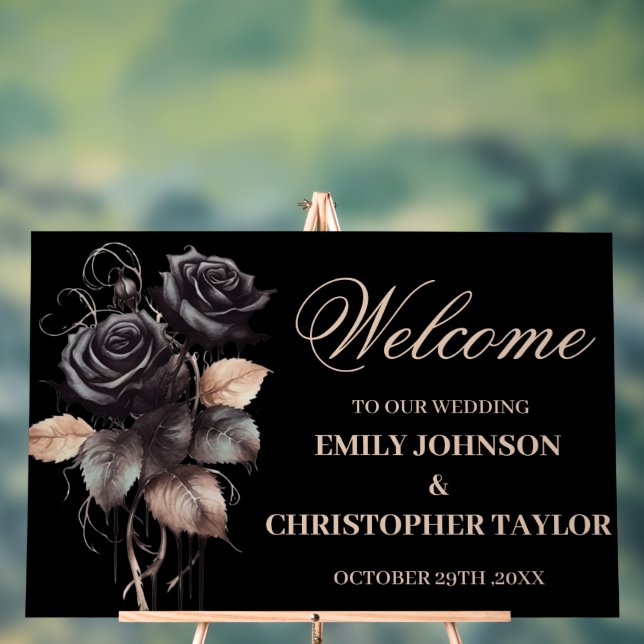 Gothic Black Acrylic Wedding Sign Acrylschild (Neutral)
