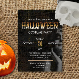 Gothic Black Adult Halloween Beängstigendes Kostüm Einladung