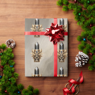 Gothic Black and Gold Lipstick Geschenkpapier