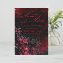 Gothic Black and Red Wedding Save the Date