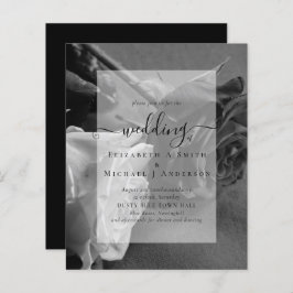 Gothic Black and White Roses Goth Wedding Einladun