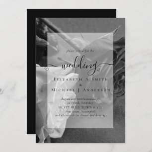 Gothic Black and White Roses Goth Wedding Einladun