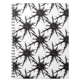 Gothic Black and White Thistle Pattern Halloween Notizblock