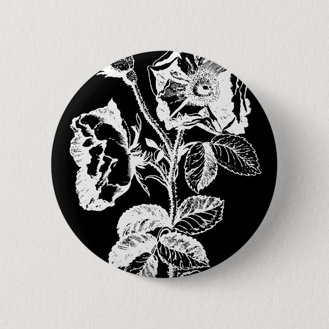Gothic Black Antique Rose Button (Vorderseite)