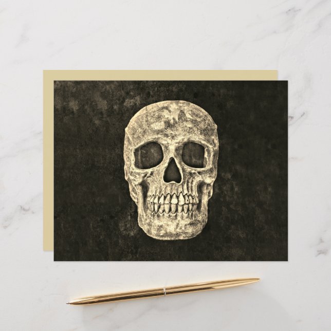Gothic Black Beige menschliche Skull Textur (Vorderseite/Rückseite Beispiel)