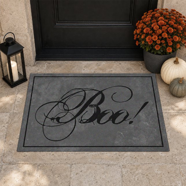 Gothic Black Boo Halloween Fußmatte (Moody Halloween Entry Rug)