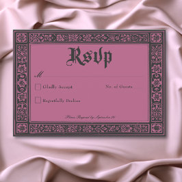 Gothic Black Burgundy Mittelalter bis zum Tode Hoc RSVP Karte