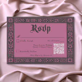 Gothic Black Burgundy Mittelalter bis zum Tode Hoc RSVP Karte