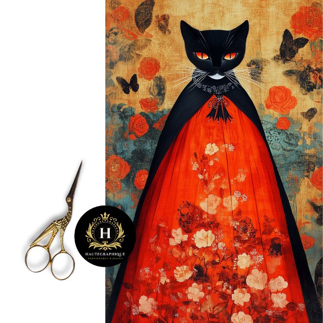 Gothic Black Cat Decoupage Seidenpapier (Von Creator hochgeladen)