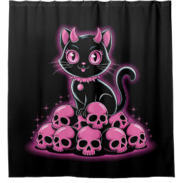 Gothic Black Cat Duschvorhang