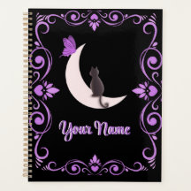 Gothic Black Cat Halbmond Ornamental Rahmen